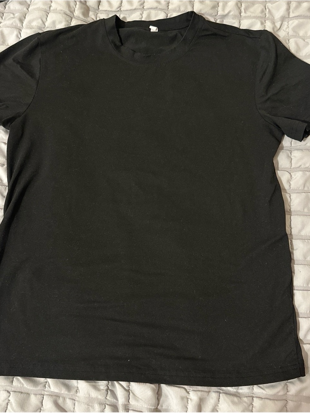 Black Short Sleeve Crew Neck Tee